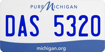 MI license plate DAS5320