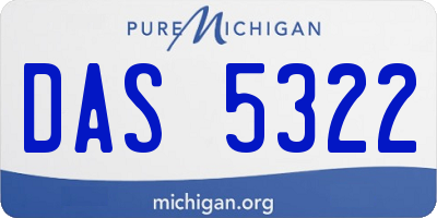 MI license plate DAS5322