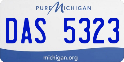 MI license plate DAS5323