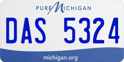 MI license plate DAS5324