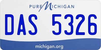 MI license plate DAS5326