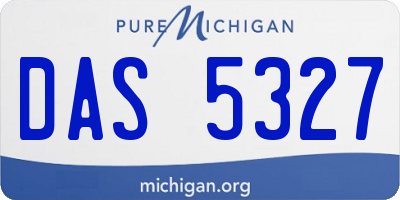 MI license plate DAS5327