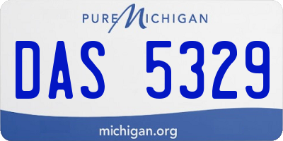 MI license plate DAS5329