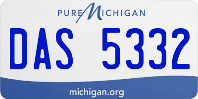 MI license plate DAS5332