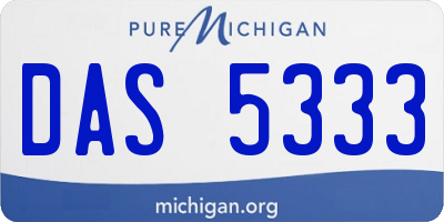 MI license plate DAS5333