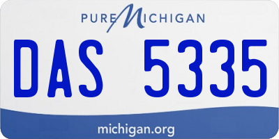 MI license plate DAS5335