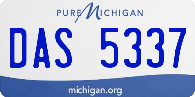 MI license plate DAS5337