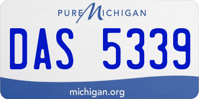 MI license plate DAS5339