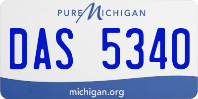 MI license plate DAS5340