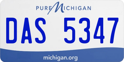 MI license plate DAS5347