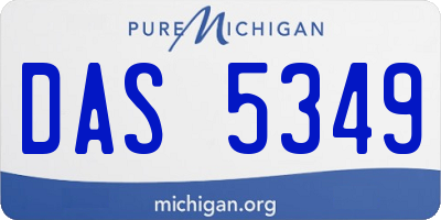 MI license plate DAS5349