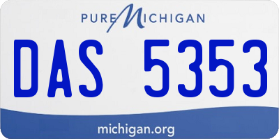 MI license plate DAS5353