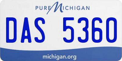 MI license plate DAS5360
