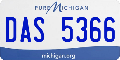 MI license plate DAS5366