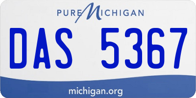 MI license plate DAS5367
