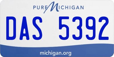 MI license plate DAS5392