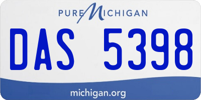 MI license plate DAS5398
