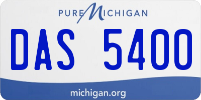 MI license plate DAS5400