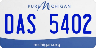 MI license plate DAS5402