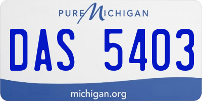 MI license plate DAS5403