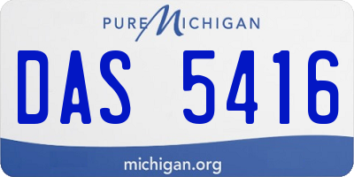 MI license plate DAS5416