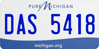 MI license plate DAS5418