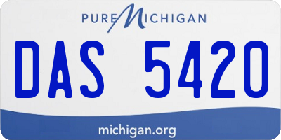 MI license plate DAS5420