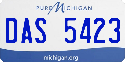 MI license plate DAS5423