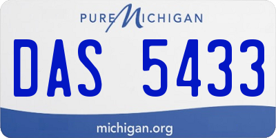 MI license plate DAS5433