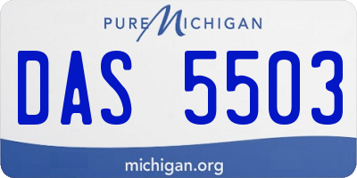 MI license plate DAS5503
