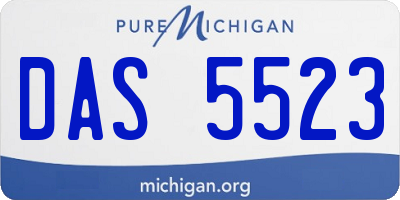 MI license plate DAS5523