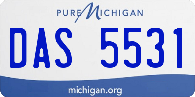 MI license plate DAS5531