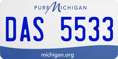 MI license plate DAS5533