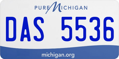 MI license plate DAS5536
