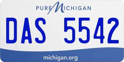 MI license plate DAS5542