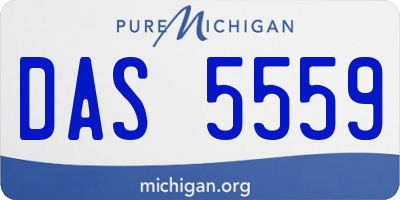 MI license plate DAS5559