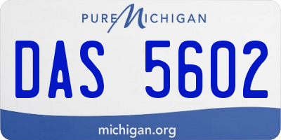 MI license plate DAS5602
