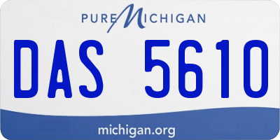 MI license plate DAS5610