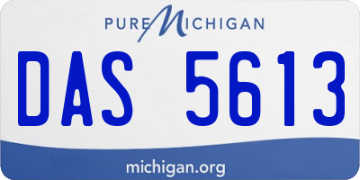 MI license plate DAS5613