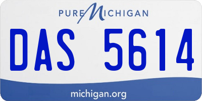MI license plate DAS5614