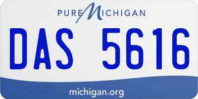 MI license plate DAS5616
