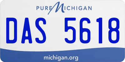 MI license plate DAS5618