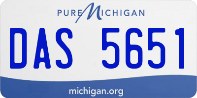 MI license plate DAS5651