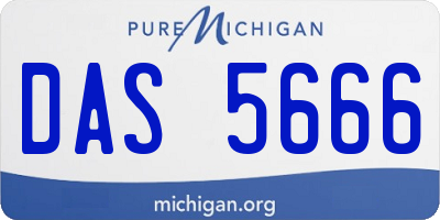 MI license plate DAS5666