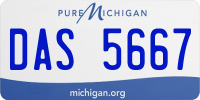 MI license plate DAS5667