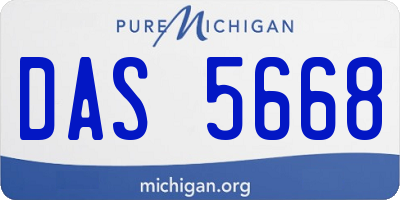 MI license plate DAS5668