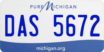 MI license plate DAS5672