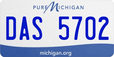 MI license plate DAS5702