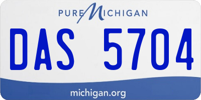 MI license plate DAS5704