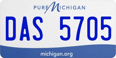 MI license plate DAS5705